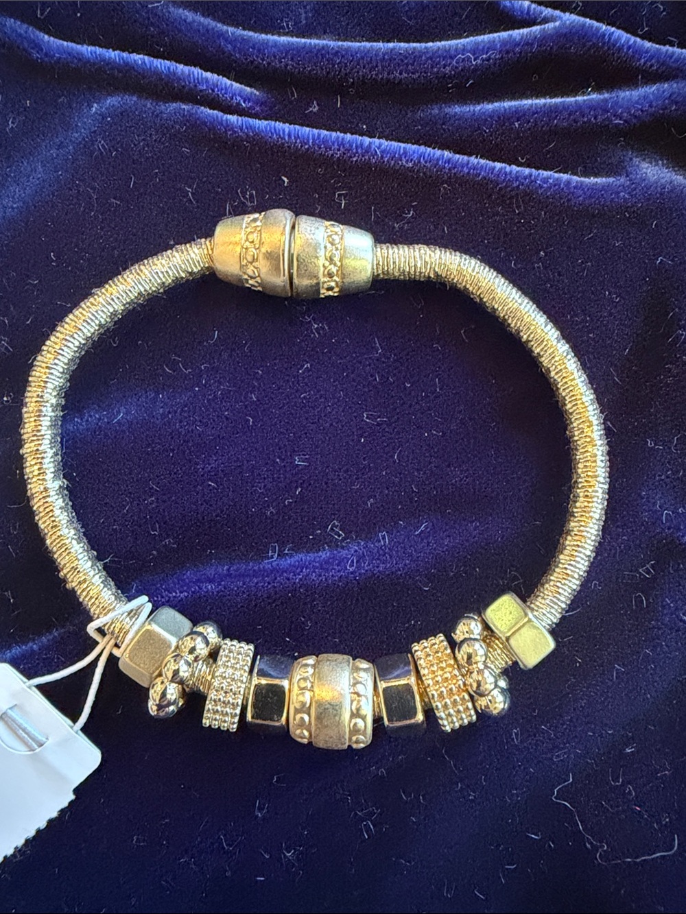 Gold tone magnetic clasp charm Bracelet - Women's Jewelry